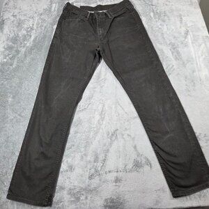 Levi 541 Jeans Mens 33X34 Gray Waxed Cotton Stretch Athletic Taper Denim